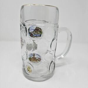 German Beer Stein Glass Large Wittig Hadamar Tankard Mug Germany Man Cave